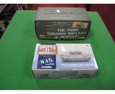 Two Corgi WWII Diecast tanks, 1/50th scale #60101 Churchill mark III, calgary regiment, certified 4728 of 5000, #60604 cruise