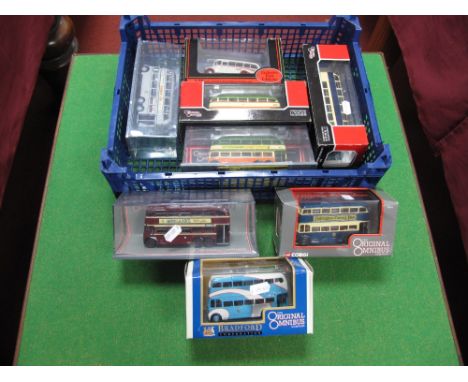 Eight 1:76th Scale "OO Railways" Diecast Buses by Original Omnibus and EFE, all boxed, including #OM43705 - Rotherham Corpora