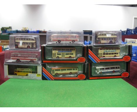 Nine 1;76th Scale "OO Railways" Diecast Buses by Original Omnibus and EFE, all boxed, all Sheffield and South Yorkshire Outli