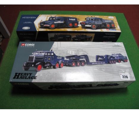 Two Boxed Corgi 1:50th Scale Diecast Commercial Vehicle Sets, #17904 Pickfords 2 Scammell Contractors, certified 1553 of 5000