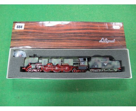 Liliput #4501 DR. BR05 4-6-4 Steam Locomotive, in WWII German camouflage livery, HO Scale. Boxed. 