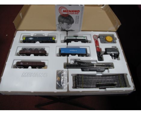 A Boxed Mehano "HO" Gauge Diesel Express Electric Train Set #T727, comprising a Class 56 Diesel Locomotive BR Livery R/N. 562