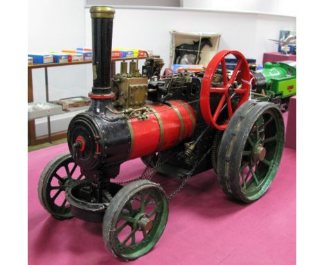 A 1.5 Inch Scale Live Steam Model Of A Traction Engine, although unnamed probably based on an Alchin, single cylinder, rear w