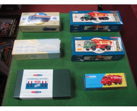 Six Corgi Diecast 1:50th Scale Trucks - Fuel Tankers, all boxed, includes #16306 Scammell Highwayman - Shell/BP, certified 06