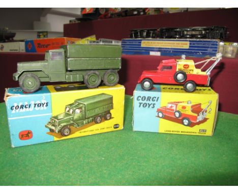 Two Original Corgi Diecast Vehicles, No. 1118 6 x 6 Army Truck, fair, boxed. Wear to box and No. 417 Landrover Breakdown Truc