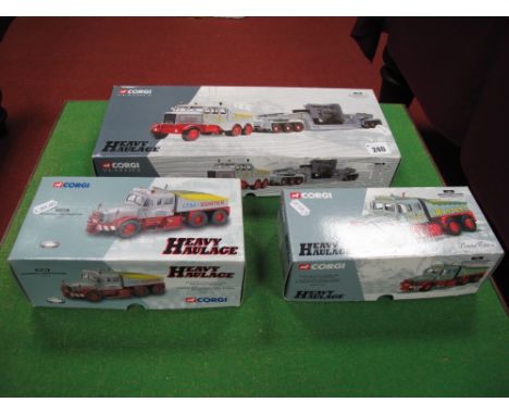 Three Corgi Diecast 1:50th Scale Heavy Haulage Trucks - Sunter Brothers, all boxed, including #17602 Scammell Constructor, Gi