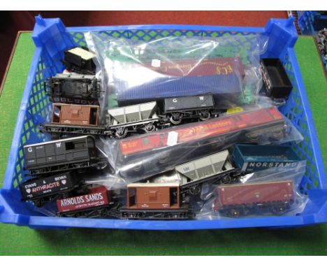 Approximately Thirty Assorted OO Scale Model Railway Wagons by Hornby, Bachmann and Others, not boxed, playworn. 