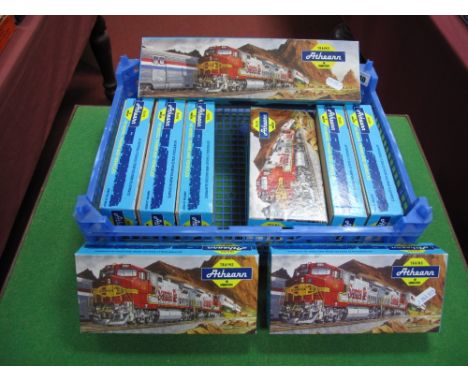 Ten Boxed and Unstarted HO Scale Model Freight Car Kits, pre-printed in US outline, by Athearn. Unchecked.