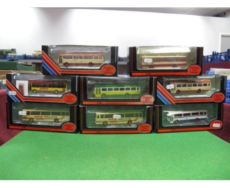 Eight EFE 1:76th Scale Diecast Model Buses, including #22510 Alexander Y-Type -Sheffield City; #17502 Leyland National Mk II 