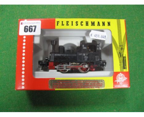 Fleischmann #4000 DB. Werklok 0-4-0 Steam Tank Locomotive, HO Scale. Boxed.