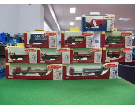 Ten 1/76th Scale "OO Railway" Trucks by Lledo. All boxed. 