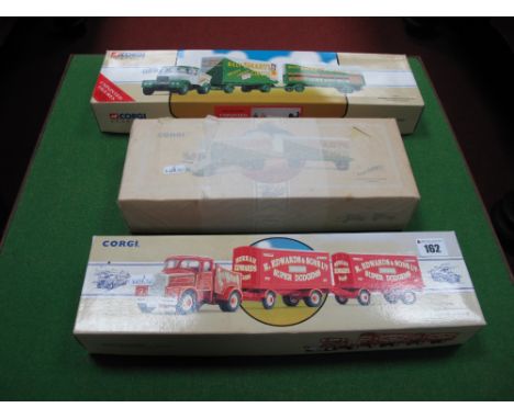 Three Corgi Diecast 1:50th Scale Circus Trucks, all boxed, includes #97920 Scammell Highwayman - R. Edwards Amusements.