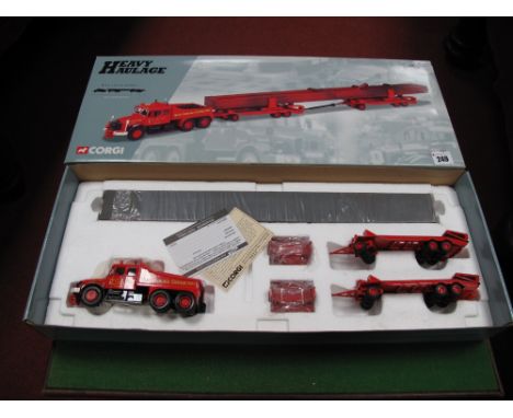 A Boxed Heavy Haulage 1:50th Scale Diecast Commercial Vehicle Set #18004, Siddle C. Cook Scammell Contractor, two Dyson Trail