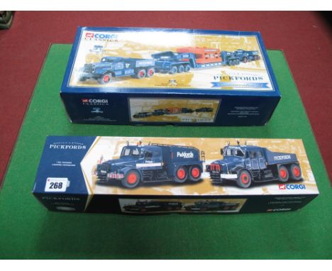 Boxed Corgi #17904 1:50th Scale Diecast Pickfords Twin Scammell Contractors, certified 0178 of 5000; Boxed #55201 1:50th Scal