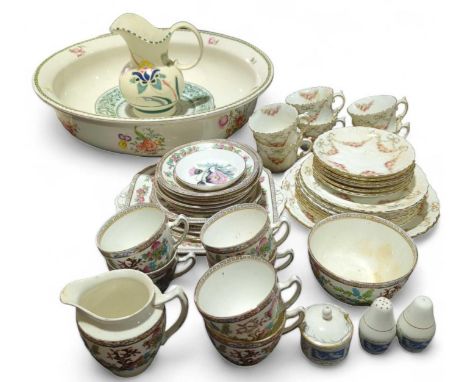 A part India Tree pattern tea service, Coalport Revelry pattern pepperetts, condiment pot and other ceramics