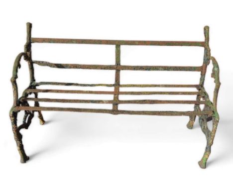 A Victorian metal garden bench, 80cm, 50cm, 129cm