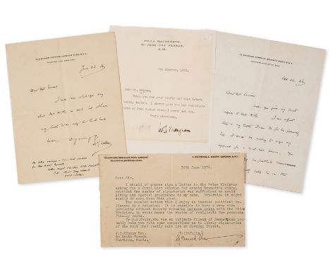 Shaw (George Bernard) &amp; H G Wells.- Collection of 32 autograph and typescript letters, comprising; 2 autograph letters si
