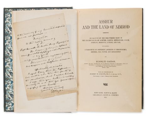 Middle East.- Rassam (Hormuzd) Asshur and the Land of Nimrod, first edition, association copy with 2pp. A.L.s from the author