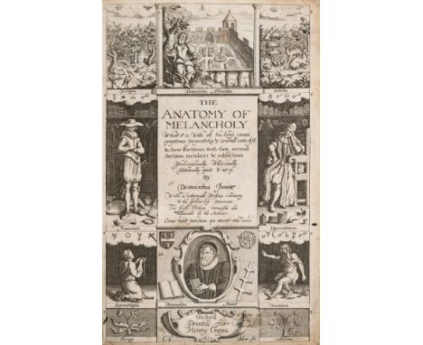 [Burton (Robert)] "Democritus Junior". The Anatomy of Melancholy, fifth edition, half-title with 'Argument of the Frontispiec