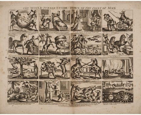 Thompson (G., publisher) The World Turned Upside-Down or The Folly of Man, popular print representing the world upside down i