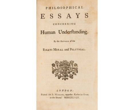 Owned by an opponent of Darwin.- [Hume (David)] Philosophical essays concerning human understanding. By the author of the Ess