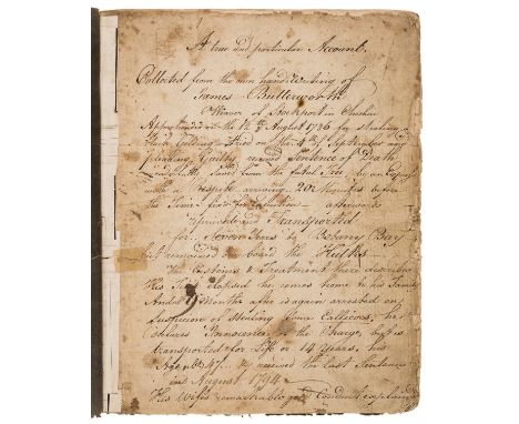 Cheshire Weaver.- Butterworth (James, weaver, of Stockport, Cheshire) A True and Particular Account Collected from the own ha