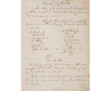 Ipswich Unitarian Meeting House.- Archive of documents concerning the Unitarian Meeting House in Ipswich, including: 19 deeds
