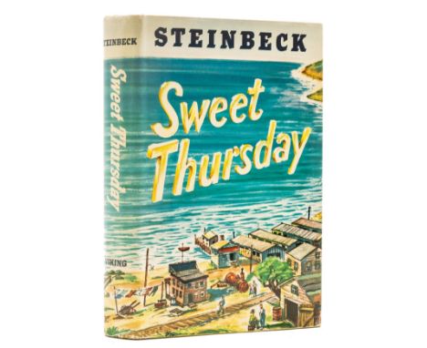 Steinbeck (John) Sweet Thursday, first edition, first issue with red top edge, signed by the author on title, original cloth,