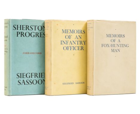 Sassoon (Siegfried) [The Sherston Trilogy], 3 vol. comprising: Memoirs of a Fox-Hunting Man, portion of light offsetting to f