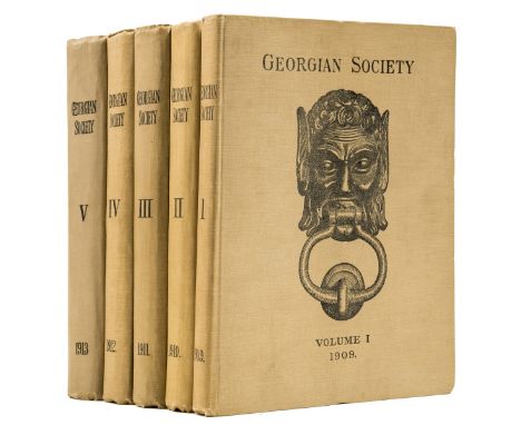 Architecture.- Georgian Society (The). Records of Eighteenth Century Domestic Architecture and Decoration in Dublin, 5 vol., 