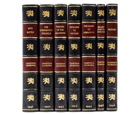 Churchill (Sir Winston Spencer) [The War Speeches], 7 vol., first editions, half-titles, frontispieces and plates, ink owners