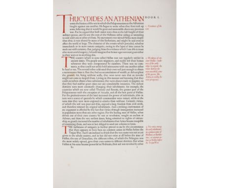 Ashendene Press.- Thucydides. [History of the Peloponnesian War], translated by Benjamin Jowett, [one of 260 copies], printed