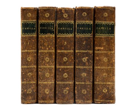 Burney (Frances) Camilla: Or a Picture of Youth, 5 vol., first edition, vol.1 with list of subscribers and advertisement leaf