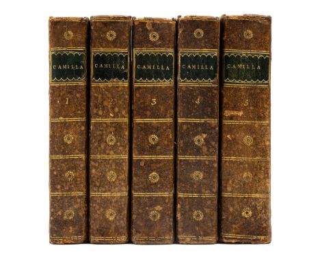 Burney (Frances) Camilla: Or a Picture of Youth, 5 vol., first edition, vol.1 with list of subscribers and advertisement leaf