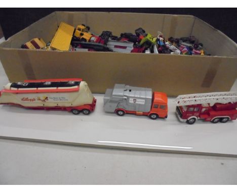 Quantity of vintage play worn diecast models to include Matchbox, Dinky etc