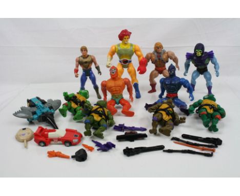 80/90s retro figures - 12 figures to include set of 4 x Playmates Teenage Mutant Ninja Turtles, 4 x Mattel He Man Masters of 