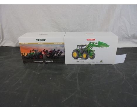 Two boxed 1/32 Wiking diecast tractor models to include 7309 John Deere 7430 and ltd edn X991016184000 Fendt 1000 Vario, both