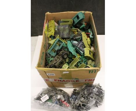 Collection of vintage plastic military figures and accessories, circa 1980s, mainly unmarked 