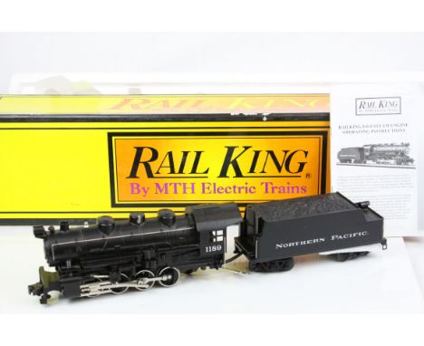 Boxed Rail King by MTH Electronic Trains O gauge 0-8-0 Switch Engine Northern Pacific w/Electronic Whistle no 30-1124-0 appea