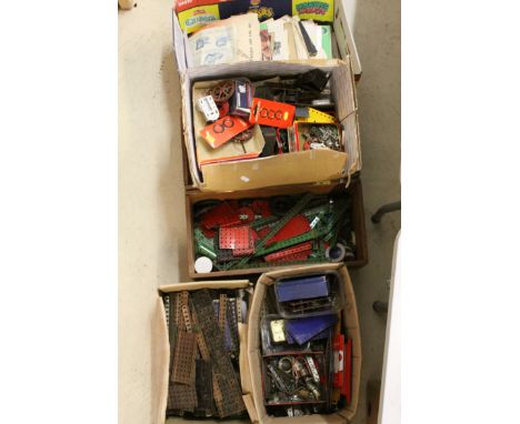 Large quantity of vintage Meccano parts and accessories plus a quanity of various Meccano ephemera (in 5 boxes)