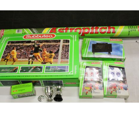 Subbuteo - boxed set 60140 with replacement teams 057 &amp; 774, together with FA Cup, European Cup, spare balls &amp; boxed 