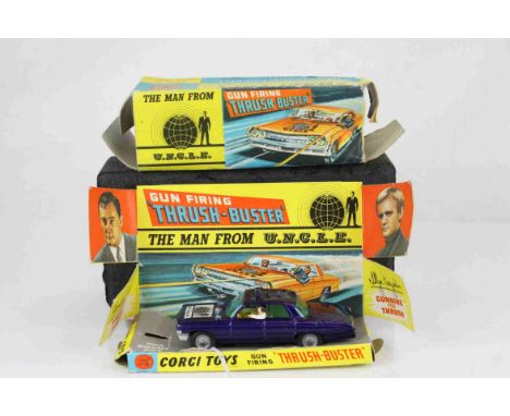 Boxed Corgi 497 Man From UNCLE Thrushbuster diecast model in vg condition, with inner display stand, no Waverly ring, box mis