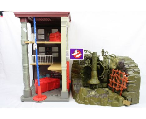 Two original late 80s/early 90s play sets to include Kenner The Real Ghostbusters Fire Station and Mattel He Man Masters of t