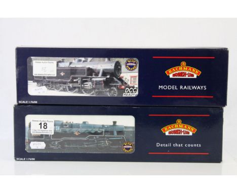 Two boxed Bachmann OO gauge Blue Riband locomotives to include 32351 Standard Class 4MT Tank 80097 BR l/crest and 32876 Fairb