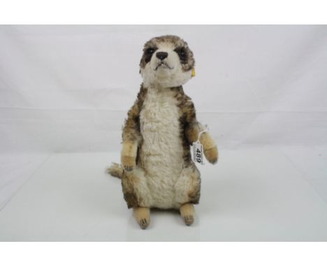 Steiff Meerkat soft toy in excellent condition, with button to ear