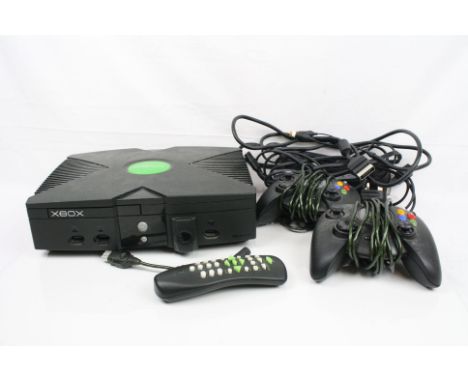Retro Gaming - Original Microsoft X Box console with 2 x controllers and remote