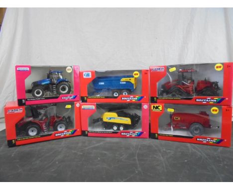 Six boxed Britains 1/32 farming models to include 42891 NC Slurry Field Tanker, 42544 New Holland BB9080 Big Square Baler, 42