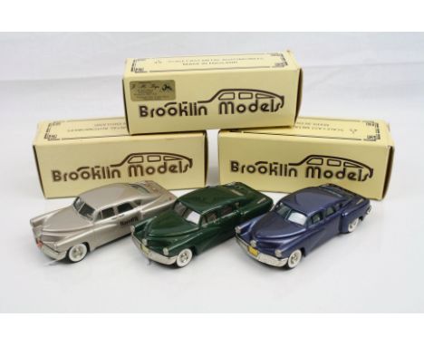 Two boxed 1:43 Brooklin Models white metal models to include BRK 2A 1948 Tucker Torpedo Harrahs Auto Museum, BRK 2AX 1948 Tuc