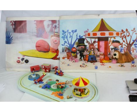 Corgi The Magic Roundabout Playground appearing complete, plus 2 x large TMR card posters 