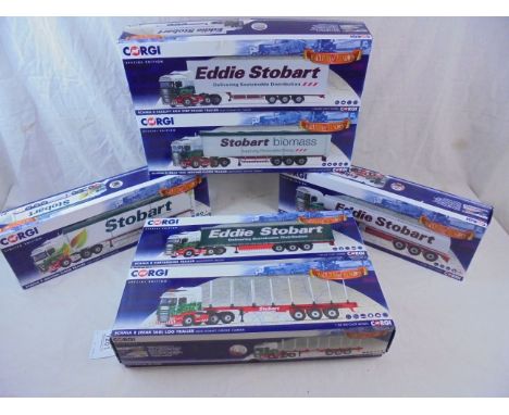 Six boxed Corgi 1/50 Special Edition Hauliers of Renown Eddie Stobart diecast models to include CC13756 Scania R Rear Tag Mov